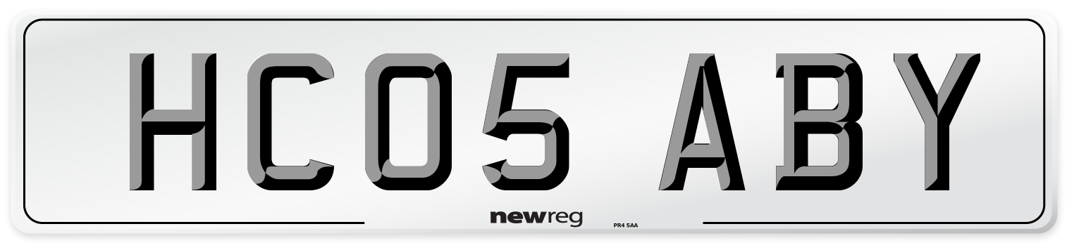 HC05 ABY Number Plate from New Reg